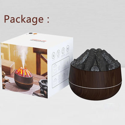 Charcoal Fire LED Aromatherapy Diffuser - Dark Wood