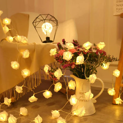 LED Rose Flower String Lights